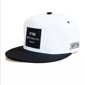 shein letter patched baseball White SnapBack cap